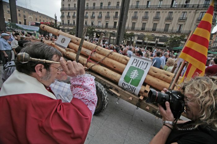 Entrega de madera Pino Soria-Burgos a la Virgen del Pilar de Zaragoza